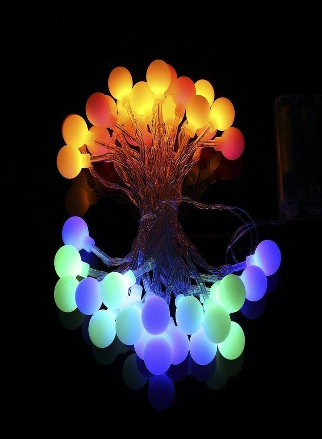 Litehom أضواء زينة لايت هوم بطول 3 أمتار و16 مصباح LED، أضواء خرافية تعمل بالكهرباء، أضواء زينة منزلية لعيد ديوالي وعيد الميلاد (16 كرة LED متعددة الألوان) - Image 3